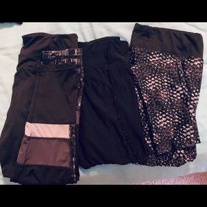 Exercise spandex 3 pair of pants